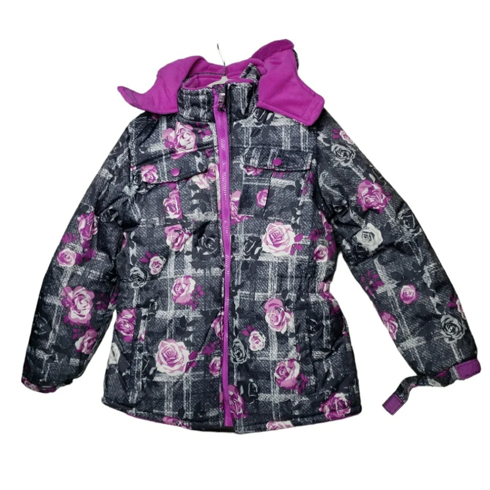 Wippette Girls 6X Rose Camo Hoodie Snow Gorp Fleece Lined Jacket Puffer Coat 6